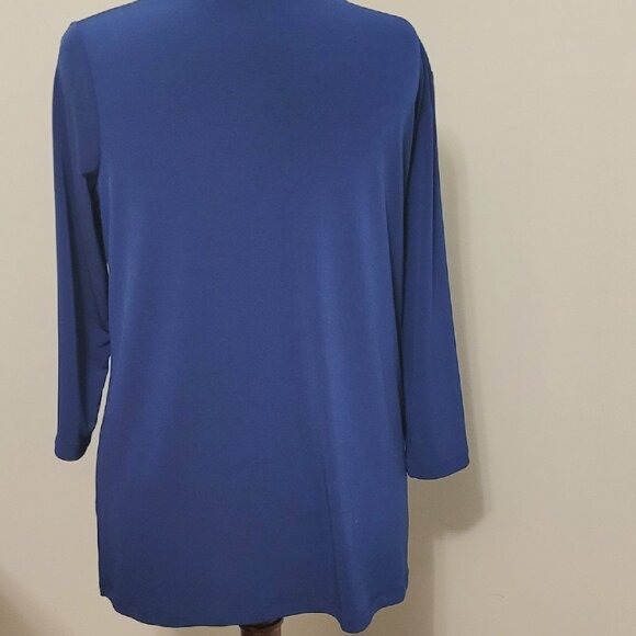 Susan Graver Size Med Navy Blue Tunic Top - Picture 2 of 6